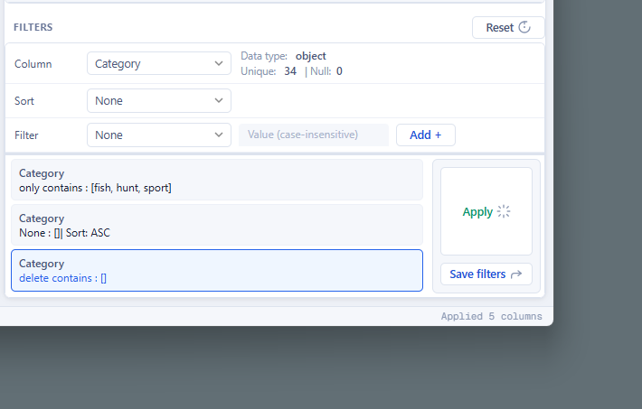 Delete empty cells